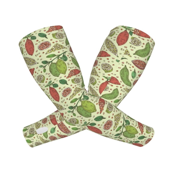 Xecao's Finger Lime Fruits print Arm Sleeves offer cooling UV protection and sports compression for both men and women.
