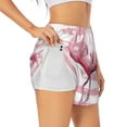 thumbnail image 1 of Xecao's Flamingo for a double-layer running short for women, perfect for gym, tennis, and more, featuring a convenient pocket., 1 of 9