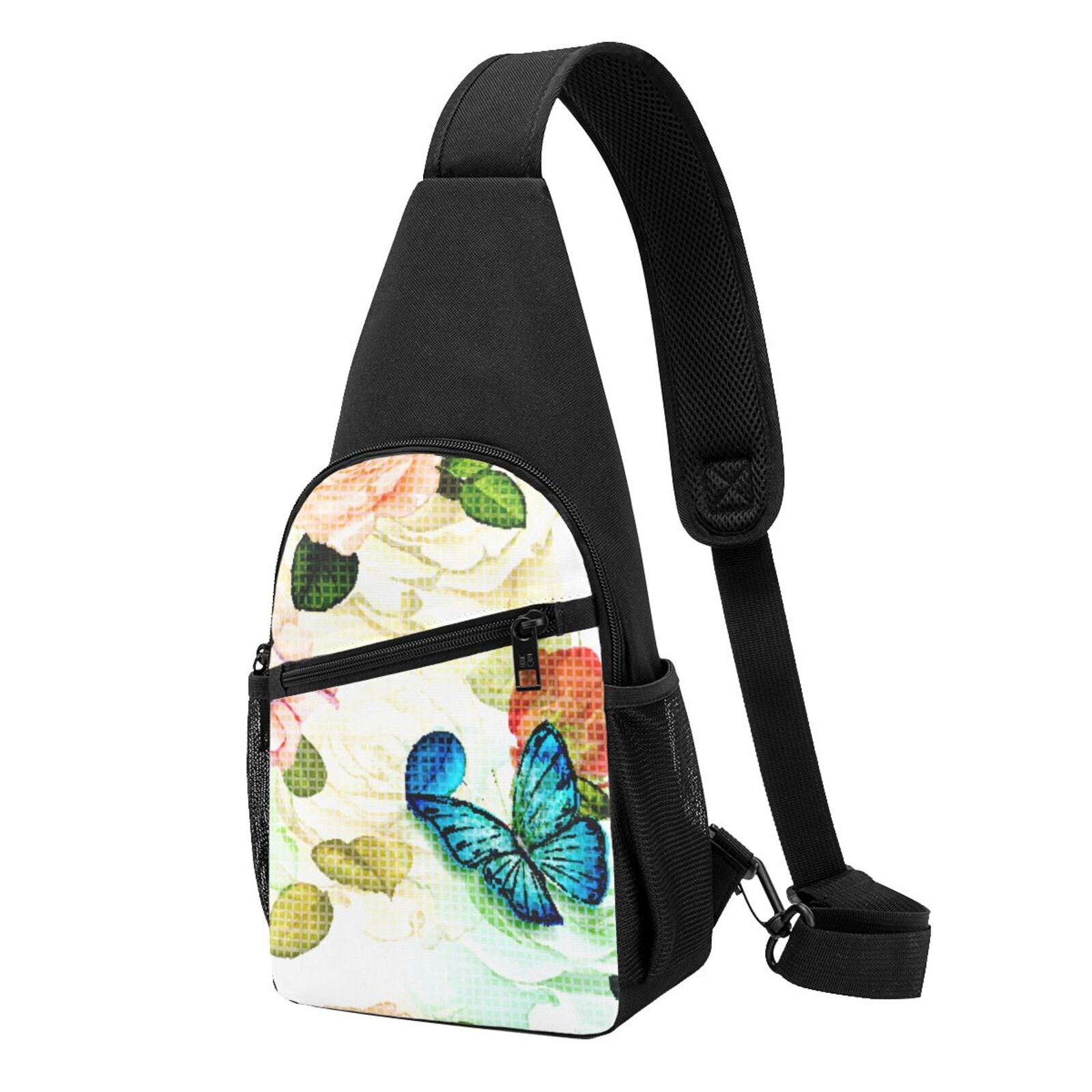 Xecao's Floral Vintage Print Sling Bag: A Versatile Chest, Shoulder, and Crossbody Backpack for Casual Days Out, Perfect for Both Men and Women