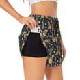 thumbnail image 1 of Xecao's Flower Butterfly for a double-layer running short for women, perfect for gym, tennis, and more, featuring a convenient pocket., 1 of 9