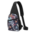 thumbnail image 1 of Xecao's Flowers ad Butterflies Print Sling Bag: A Versatile Chest, Shoulder, and Crossbody Backpack for Casual Days Out, Perfect for Both Men and Women, 1 of 1