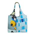 thumbnail image 1 of Xecao's French Bulldog Dog in a Bathtub Canvas Tote Bag is a versatile choice for women, serving as a stylish beach bag, shopping bag,and reusable grocery bag., 1 of 5
