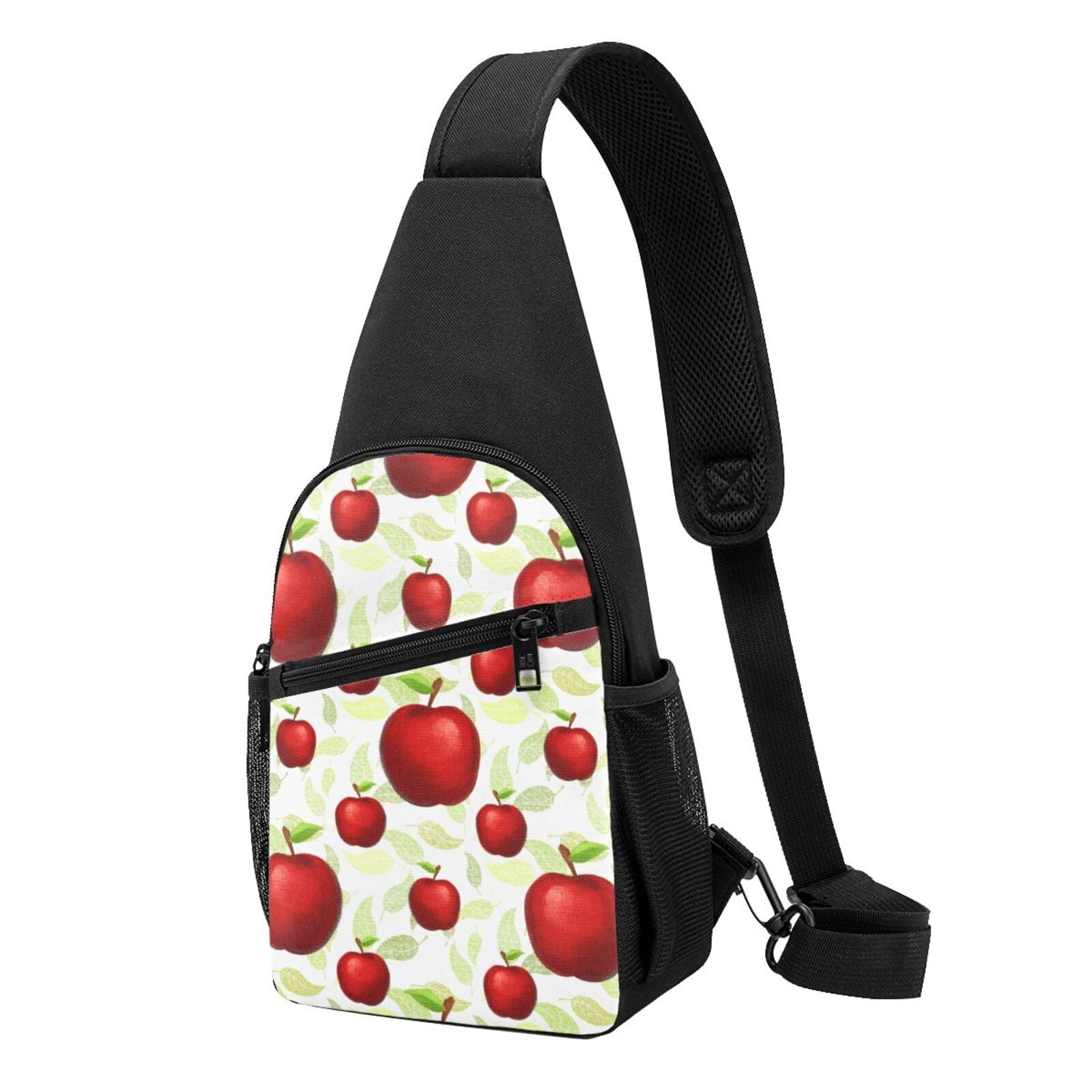 Xecao's Fruit Apples Print Sling Bag: A Versatile Chest, Shoulder, and Crossbody Backpack for Casual Days Out, Perfect for Both Men and Women