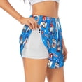 thumbnail image 1 of Xecao's Gnomes in USA for a double-layer running short for women, perfect for gym, tennis, and more, featuring a convenient pocket., 1 of 9