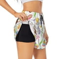 thumbnail image 1 of Xecao's Happy Easter1 for a double-layer running short for women, perfect for gym, tennis, and more, featuring a convenient pocket., 1 of 9