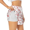 thumbnail image 1 of Xecao's Hearts for a double-layer running short for women, perfect for gym, tennis, and more, featuring a convenient pocket., 1 of 9