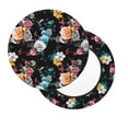 thumbnail image 1 of Xecao's Hibiscus Rose Print Stool Covers offer stylish, washable protection for PU round bar stools, perfect for home or commercial use., 1 of 7