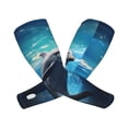 thumbnail image 1 of Xecao's Ice Blue Ocean Cute Dolphin print Arm Sleeves offer cooling UV protection and sports compression for both men and women., 1 of 5
