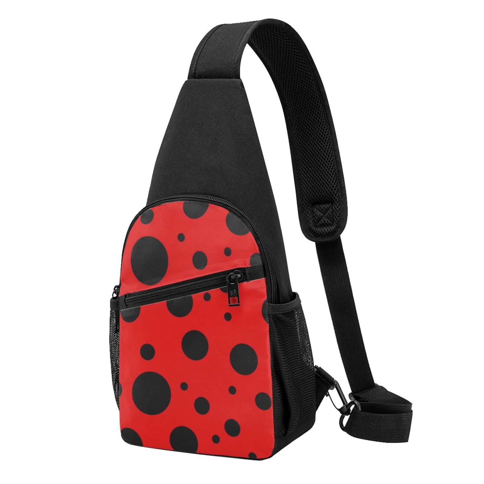 Xecao's Ladybug Pattern Print Sling Bag: A Versatile Chest, Shoulder, and Crossbody Backpack for Casual Days Out, Perfect for Both Men and Women
