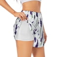 thumbnail image 1 of Xecao's Lavender Flowers for a double-layer running short for women, perfect for gym, tennis, and more, featuring a convenient pocket., 1 of 9