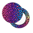 thumbnail image 1 of Xecao's Leopard Neon Rainbow Gradient Print Stool Covers offer stylish, washable protection for PU round bar stools, perfect for home or commercial use., 1 of 7