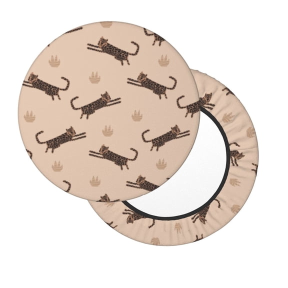 Xecao's Leopard Print Print Stool Covers offer stylish, washable protection for PU round bar stools, perfect for home or commercial use.