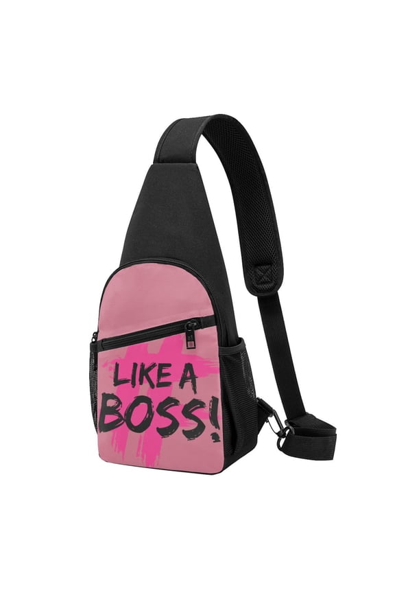 's Like a Boss Print Sling Bag: A Versatile Chest, Shoulder, and Crossbody Backpack for Casual Days Out, Perfect for Both Men and Women