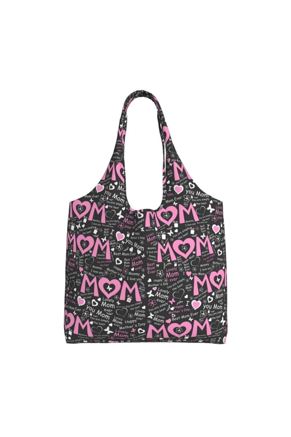 's Lovely Mom Ever Canvas Tote Bag is a versatile choice for women, serving as a stylish beach bag, shopping bag,and reusable grocery bag.
