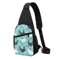 thumbnail image 1 of Xecao's Lovely Roosters Print Sling Bag: A Versatile Chest, Shoulder, and Crossbody Backpack for Casual Days Out, Perfect for Both Men and Women, 1 of 6
