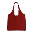 thumbnail image 1 of Xecao's Maroon Canvas Tote Bag is a versatile choice for women, serving as a stylish beach bag, shopping bag,and reusable grocery bag., 1 of 5