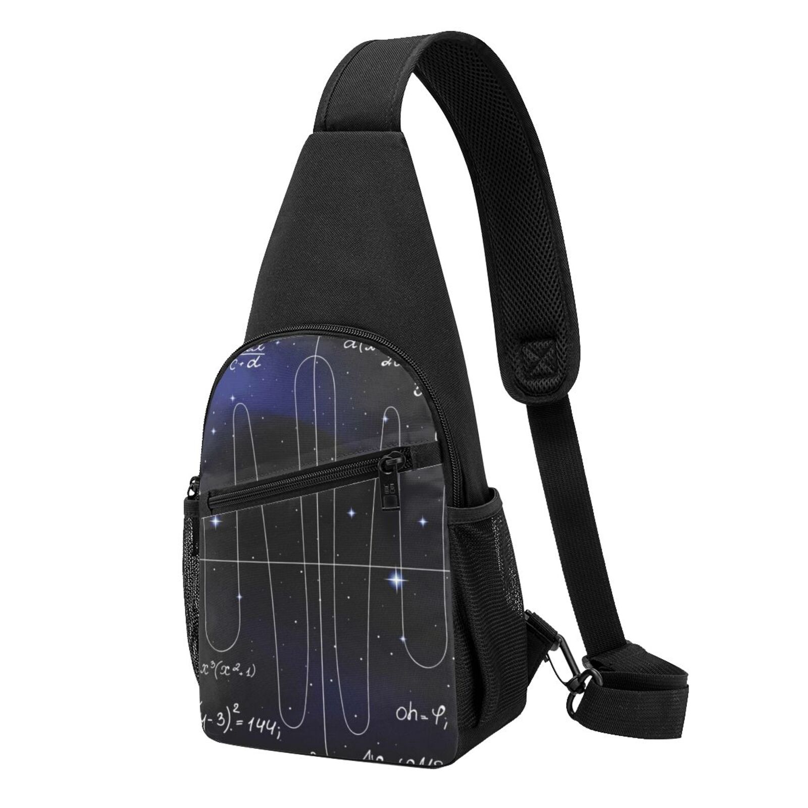 Xecao's Mathematica Science Print Sling Bag: A Versatile Chest, Shoulder, and Crossbody Backpack for Casual Days Out, Perfect for Both Men and Women