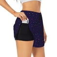 thumbnail image 1 of Xecao's Mathematical Symbols for a double-layer running short for women, perfect for gym, tennis, and more, featuring a convenient pocket., 1 of 9