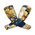 thumbnail image 1 of Xecao's Moonlit Golden Tree Peacock print Arm Sleeves offer cooling UV protection and sports compression for both men and women., 1 of 7