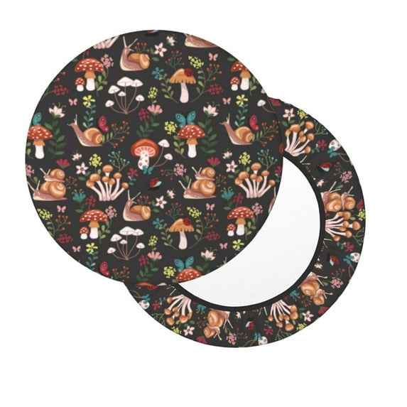Xecao's Mushroom Snail Print Stool Covers offer stylish, washable protection for PU round bar stools, perfect for home or commercial use.