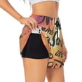 thumbnail image 1 of Xecao's Not All Who Wander Are Lost for a double-layer running short for women, perfect for gym, tennis, and more, featuring a convenient pocket., 1 of 9