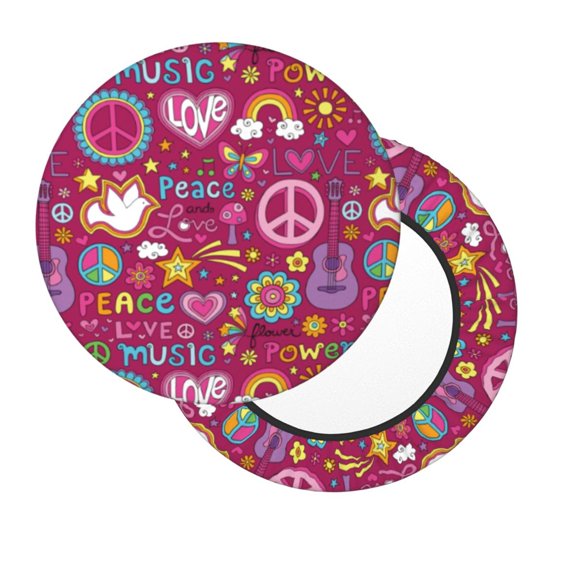 Xecao's Peace Love and Dove Flower Power Print Stool Covers offer stylish, washable protection for PU round bar stools, perfect for home or commercial use.