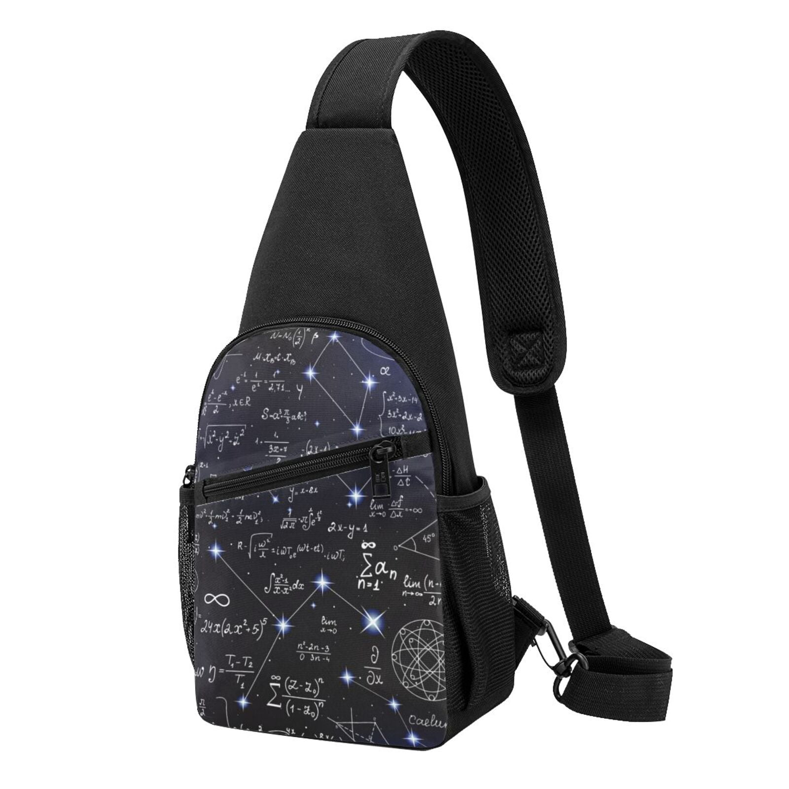 Xecao's Physical Formulas Print Sling Bag: A Versatile Chest, Shoulder, and Crossbody Backpack for Casual Days Out, Perfect for Both Men and Women