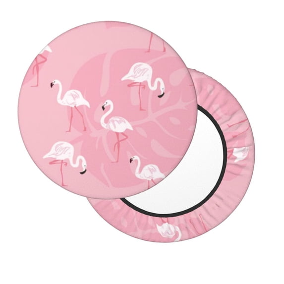 Xecao's Pink Flamingos and Flowers Print Stool Covers offer stylish, washable protection for PU round bar stools, perfect for home or commercial use.