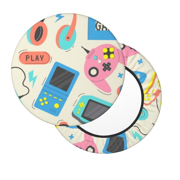 Xecao's Playing Video Games Print Stool Covers offer stylish, washable protection for PU round bar stools, perfect for home or commercial use.