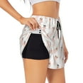 thumbnail image 1 of Xecao's Poodle Dog for a double-layer running short for women, perfect for gym, tennis, and more, featuring a convenient pocket., 1 of 9