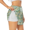 thumbnail image 1 of Xecao's Rabbit And Chick for a double-layer running short for women, perfect for gym, tennis, and more, featuring a convenient pocket., 1 of 9