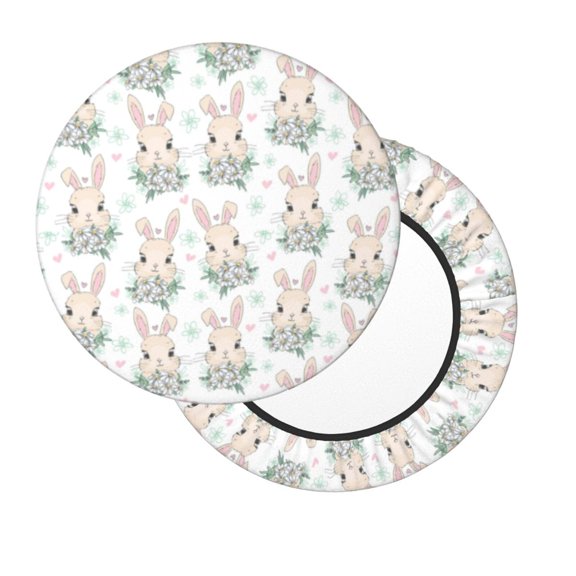 Xecao's Rabbit And Flower Print Stool Covers offer stylish, washable protection for PU round bar stools, perfect for home or commercial use.