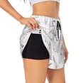 thumbnail image 1 of Xecao's Rabbit Eating for a double-layer running short for women, perfect for gym, tennis, and more, featuring a convenient pocket., 1 of 9