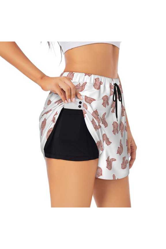 's Red Fox for a double-layer running short for women, perfect for gym, tennis, and more, featuring a convenient pocket.