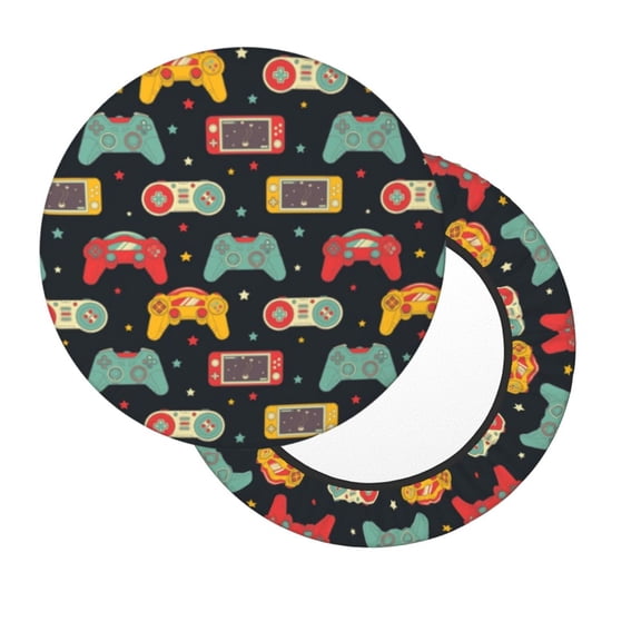 Xecao's Retro Video Game Print Stool Covers offer stylish, washable protection for PU round bar stools, perfect for home or commercial use.