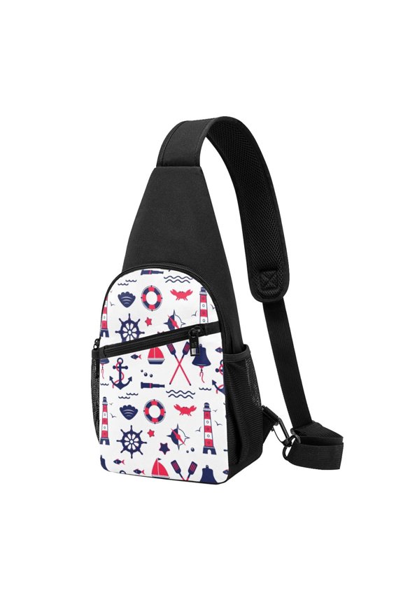 's Sailing Marine Travel Print Sling Bag: A Versatile Chest, Shoulder, and Crossbody Backpack for Casual Days Out, Perfect for Both Men and Women
