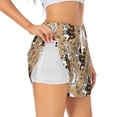 thumbnail image 1 of Xecao's Snake And Flower for a double-layer running short for women, perfect for gym, tennis, and more, featuring a convenient pocket., 1 of 9