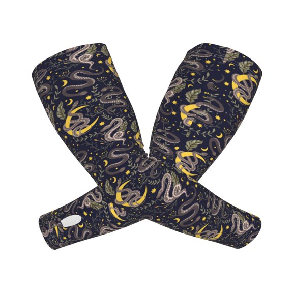 Xecao's Snake Sleep print Arm Sleeves offer cooling UV protection and sports compression for both men and women.