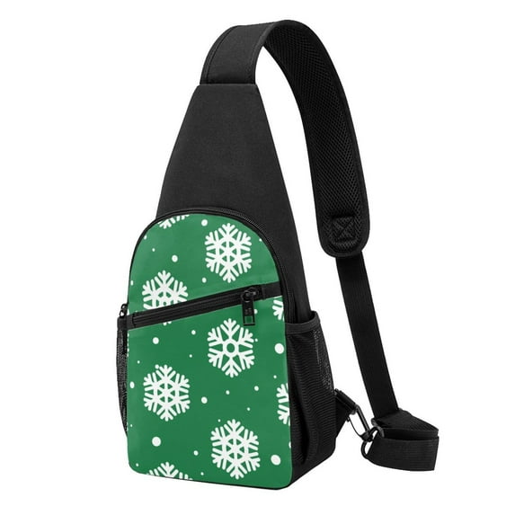 Xecao's Snowflake Print Sling Bag: A Versatile Chest, Shoulder, and Crossbody Backpack for Casual Days Out, Perfect for Both Men and Women