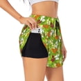 thumbnail image 1 of Xecao's St. Patrick's Day3 for a double-layer running short for women, perfect for gym, tennis, and more, featuring a convenient pocket., 1 of 9