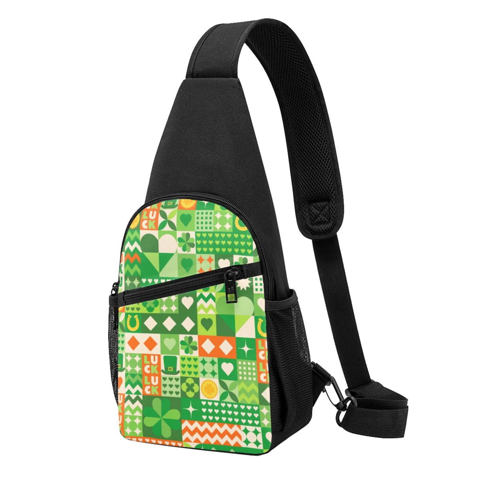 Xecao's St Patrick's Day6 Print Sling Bag: A Versatile Chest, Shoulder, and Crossbody Backpack for Casual Days Out, Perfect for Both Men and Women