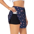 thumbnail image 1 of Xecao's Star Dog Paw for a double-layer running short for women, perfect for gym, tennis, and more, featuring a convenient pocket., 1 of 9