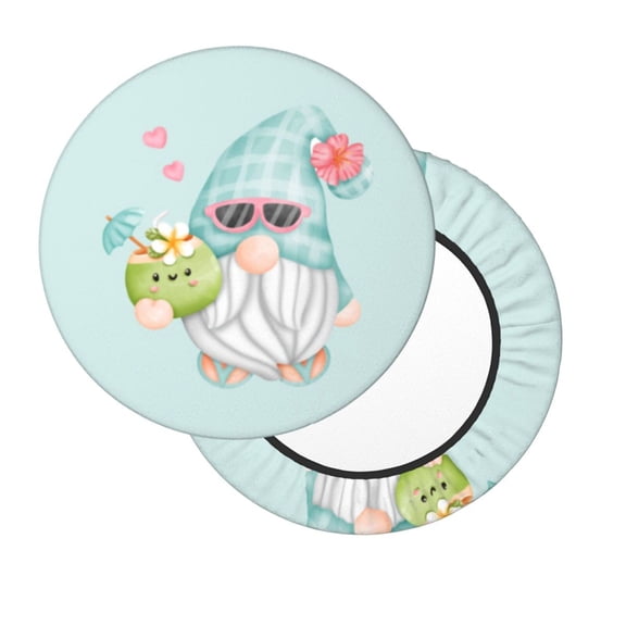 Xecao's Summer Gnome,Cute Gnome Print Stool Covers offer stylish, washable protection for PU round bar stools, perfect for home or commercial use.