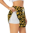 thumbnail image 1 of Xecao's Sunflower 6 for a double-layer running short for women, perfect for gym, tennis, and more, featuring a convenient pocket., 1 of 9