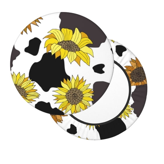 Xecao's Sunflowers Country Print Stool Covers offer stylish, washable protection for PU round bar stools, perfect for home or commercial use.