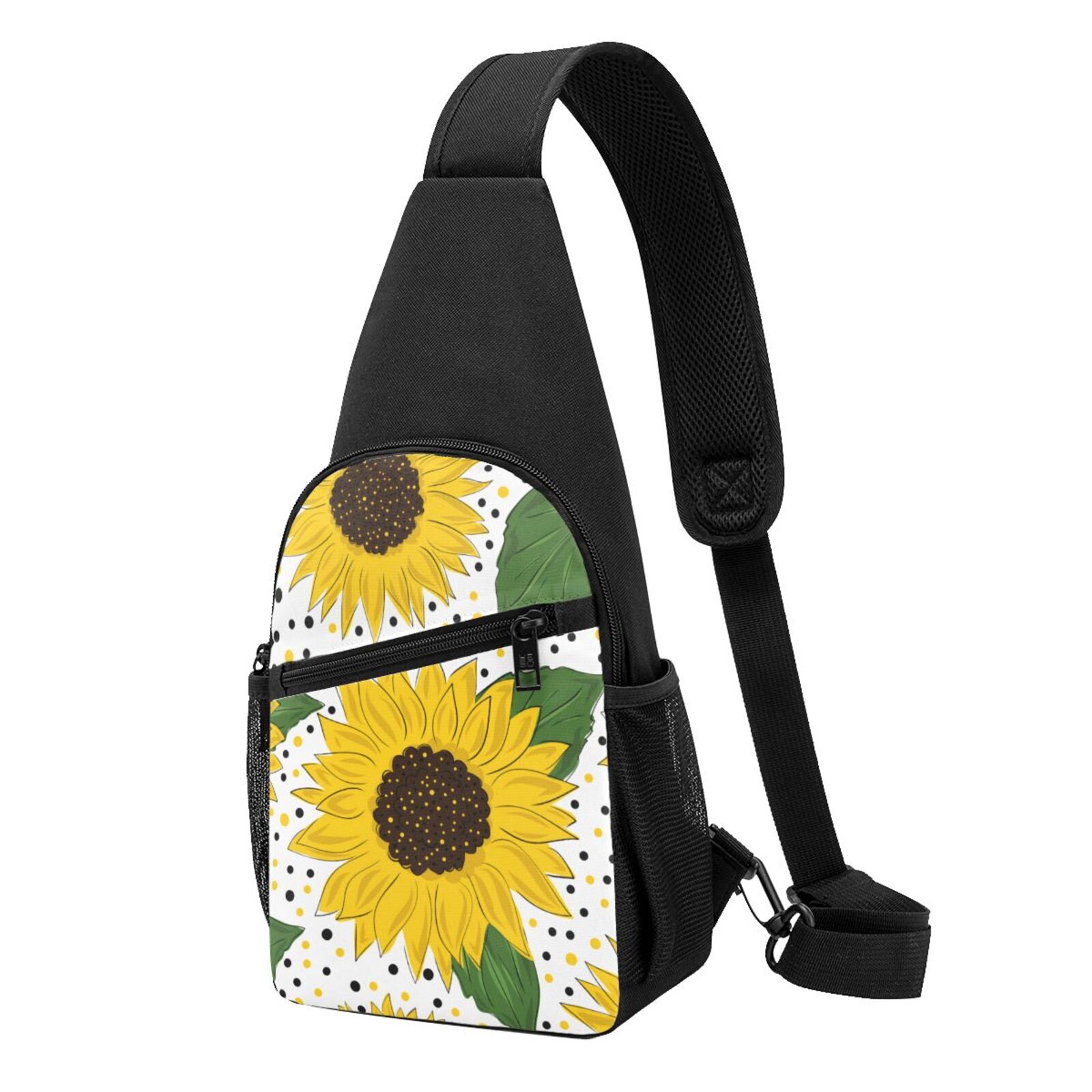 Xecao's Sunflowers Print Sling Bag: A Versatile Chest, Shoulder, and Crossbody Backpack for Casual Days Out, Perfect for Both Men and Women