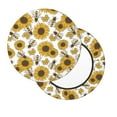 thumbnail image 1 of Xecao's Sunflowers and Bees Print Stool Covers offer stylish, washable protection for PU round bar stools, perfect for home or commercial use., 1 of 7