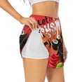 thumbnail image 1 of Xecao's Sushi for a double-layer running short for women, perfect for gym, tennis, and more, featuring a convenient pocket., 1 of 9