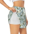 thumbnail image 1 of Xecao's Tulips Flowers for a double-layer running short for women, perfect for gym, tennis, and more, featuring a convenient pocket., 1 of 1