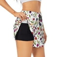 thumbnail image 1 of Xecao's Tulips Flowers for a double-layer running short for women, perfect for gym, tennis, and more, featuring a convenient pocket., 1 of 9